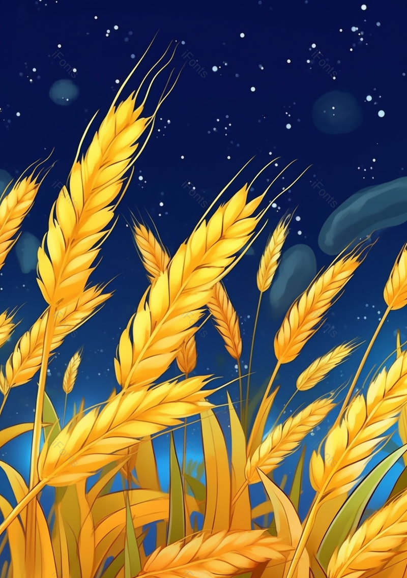 成熟的麦穗特写24节气芒种插画背景,插画/手绘图,插画/手绘图库,插画/手绘图下载,插画/手绘